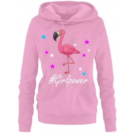 GIRLPOWER Flamingo ! Unicorn Flamingo Damen Hoodie - Sweatshirt mit Kapuze Gr.S M L XL XXL schenken Birthday Party Feiern