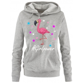 GIRLPOWER Flamingo ! Unicorn Flamingo Damen Hoodie - Sweatshirt mit Kapuze Gr.S M L XL XXL schenken Birthday Party Feiern