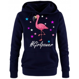 GIRLPOWER Flamingo ! Unicorn Flamingo Damen Hoodie - Sweatshirt mit Kapuze Gr.S M L XL XXL schenken Birthday Party Feiern