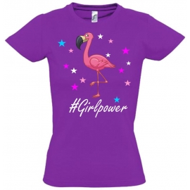 FLAMINGO GIRLPOWER - Kids Gr.116 128 140 152 cm Einschulung, erster Schultag, 1. Klasse, Kindergartenabschieds Shirt