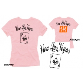 VIVA LAS VEGAS girly POKER  t-shirt pink S M L XL