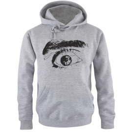 HOODIE Sweatshirt mit Kapuze DAS AUGE !  Horror Schocker Psycho  weiss