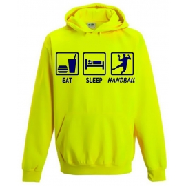 EAT SLEEP HANDBALL ! NEON KINDER SPORT HOODIES  Sweatshirt mit Kapuze- Neongelb, Neongrün, Neonpink, Neonorange Kinder Funktionsshirts Trikot für alle Sportarten 3 bis 14 Jahre