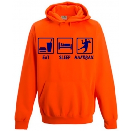 EAT SLEEP HANDBALL ! NEON KINDER SPORT HOODIES  Sweatshirt mit Kapuze- Neongelb, Neongrün, Neonpink, Neonorange Kinder Funktionsshirts Trikot für alle Sportarten 3 bis 14 Jahre