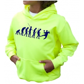 HANDBALL EVOLUTION ! NEON KINDER SPORT HOODIES  Sweatshirt mit Kapuze- Neongelb, Neongrün, Neonpink, Neonorange Kinder Funktionsshirts Trikot für alle Sportarten 3 bis 14 Jahre