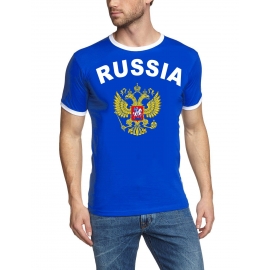 WM 2018 RUSSIA T-SHIRT mit Deinem NAMEN + NUMMER ! Fußball Trikot Ringer RUSSLAND BLAU S M L XL XXL