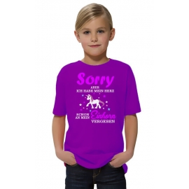 Sorry aber ich habe mein Herz schon an mein Einhorn vergeben ! - Einhorn Sterne Kids Gr.116 128 140 152 164 cm Einschulung, erster Schultag, 1. Klasse, Kindergartenabschieds Shirt