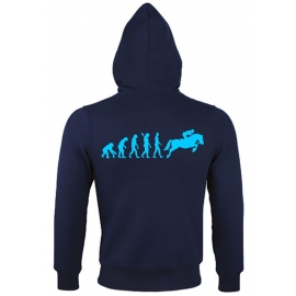 Reiten Evolution ! ! Damen Mädchen Reiten Sweatshirt mit Kapuze SHERPA Hoodie Druck hinten ! Girls XXS XS S M L XL XXL  Voltegieren, Springreiten, Reitunterricht, Reitturnier Druck hinten !