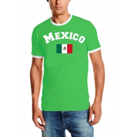 Mexico T-Shirt mit DEINEM NAMEN + NUMMER Ringer Green