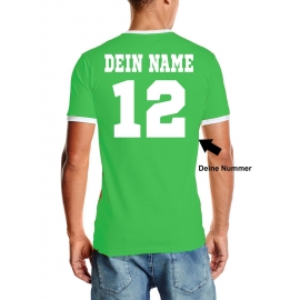 Mexico T-Shirt mit DEINEM NAMEN + NUMMER Ringer Green