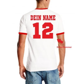 Süd Korea T-Shirt mit DEINEM NAMEN + NUMMER Ringer