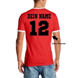 Belgien T-Shirt mit DEINEM NAMEN + NUMMER Ringer