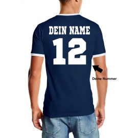 Australien T-Shirt mit DEINEM NAMEN + NUMMER Ringer navy