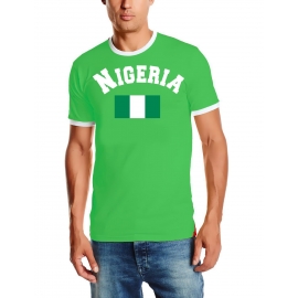 Nigeria Nigerien T-Shirt mit DEINEM NAMEN + NUMMER Ringer green