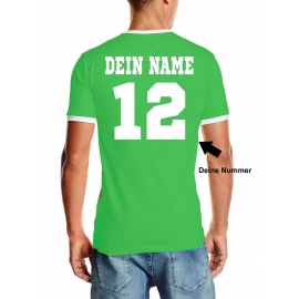 Nigeria Nigerien T-Shirt mit DEINEM NAMEN + NUMMER Ringer green