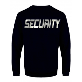 SECURITY - SWEATSHIRT reflektierender Druck vorne + hinten  S M L XL XXL 3XL 4XL 5XL Schwarz