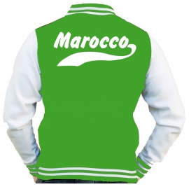 MAROCCO Collegejacke GREEN Marokko WM 2018 Fussball XS S M L XL XXL Druck vorne + hinten Erwachsene und Kinder