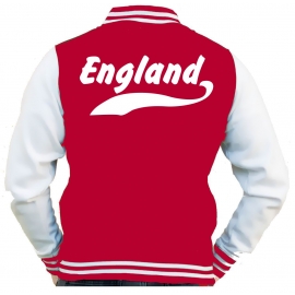 ENGLAND Collegejacke Rot Britannia WM 2018 Fussball XS S M L XL XXL Druck vorne + hinten Erwachsene und Kinder