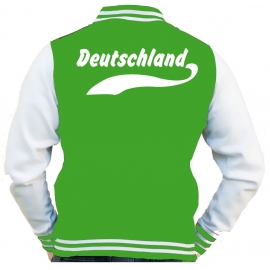 DEUTSCHLAND Collegejacke GREEN Germany WM 2018 Fussball XS S M L XL XXL Druck vorne + hinten Erwachsene und Kinder