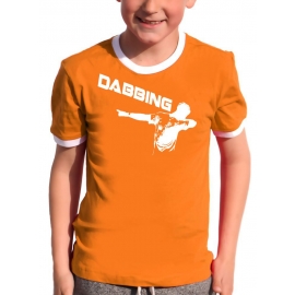 DABBING Kinder T-Shirt Ringer blau grün rot schwarz weiss Gr.128 140 152 164 176 cm