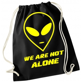 WE ARE NOT ALONE ! ALIEN Gymbag Rucksack Turnbeutel Tasche Backpack für Pausenhof, Schule, Sport, Urlaub