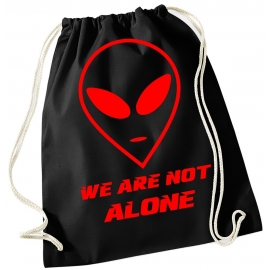 WE ARE NOT ALONE ! ALIEN Gymbag Rucksack Turnbeutel Tasche Backpack für Pausenhof, Schule, Sport, Urlaub