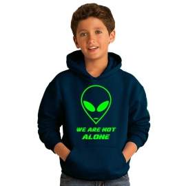 We are not alone ! Alien Kinder Sweatshirt mit Kapuze HOODIE Kids Gr.128 - 164 cm