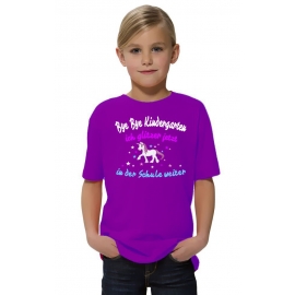 Bye Bye Kindergarten ich glitzer jetzt in der Schule weiter... - Einhorn Kids Gr.116-154cm Einschulung, erster Schultag, 1. Klasse, Kindergartenabschieds Shirt