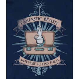 Fantastic Beasts and where to find them Harry Potter original T-Shirt Magic Wand dunkelblau Grössen S M L XL 2XL