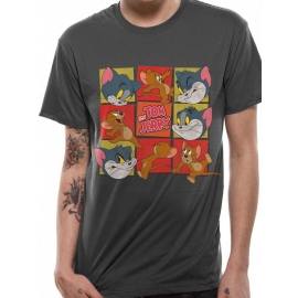 TOM & JERRY square Looney Tunes Tweety Duffy Duck ORIGINAL GRAU MELIERT Grössen S M L XL 2XL