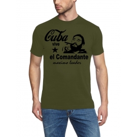 FIDEL CASTRO CUBA t-shirt MAXIMO LEADER VIVE KUBA