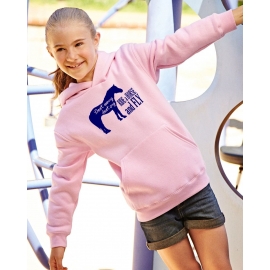 DONT WORRY DONT CRY - RIDE A HORSE AND FLY ! Hoodie Sweatshirt mit Kapuze Gr. 116 128 140 152 164 cm Reiten Pferde