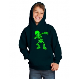 Dabbing Skelett Hoodie Sweatshirt mit Kapuze Gr. 116 128 140 152 164 cm Halloween 3C