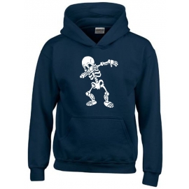 Dabbing Skelett Hoodie Sweatshirt mit Kapuze Gr. 116 128 140 152 164 cm Halloween 3C