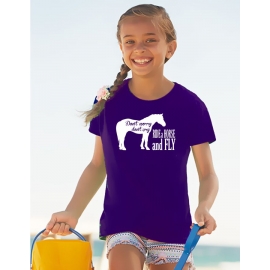 Dont Worry Dont Cry - Ride a Horse and Fly ! T-SHIRT Gr. 116 128 140 152 164 cm Reiten Pferde