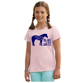 Dont Worry Dont Cry - Ride a Horse and Fly ! T-SHIRT Gr. 116 128 140 152 164 cm Reiten Pferde