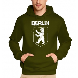 BERLIN T-Shirt oder Sweatshirt Hoodie mit Kapuze schwarz oliv blau Berliner Bär Vintage S M L XL XXL 3XL 4 XL 5XL