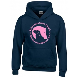 Meine beiden besten Freunde - sprechen kein Wort mit mir. Hoodie Sweatshirt mit Kapuze Gr. 116 128 140 152 164 cm Reiten Pferde