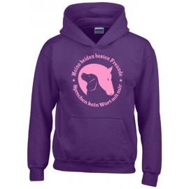 Meine beiden besten Freunde - sprechen kein Wort mit mir. Hoodie Sweatshirt mit Kapuze Gr. 116 128 140 152 164 cm Reiten Pferde