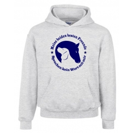 Meine beiden besten Freunde - sprechen kein Wort mit mir. Hoodie Sweatshirt mit Kapuze Gr. 116 128 140 152 164 cm Reiten Pferde