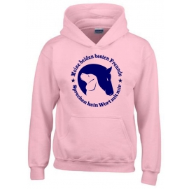 Meine beiden besten Freunde - sprechen kein Wort mit mir. Hoodie Sweatshirt mit Kapuze Gr. 116 128 140 152 164 cm Reiten Pferde