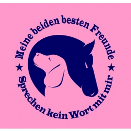 Meine beiden besten Freunde - sprechen kein Wort mit mir. Hoodie Sweatshirt mit Kapuze Gr. 116 128 140 152 164 cm Reiten Pferde