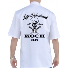 LEGE DICH NIEMALS MIT EINEM KOCH AN !  KOCHJACKE GUSTAV schwarz, weiss Gr. 44 46 48 50 52 54 56 58 60 62 64 66