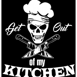 Get out of my kitchen !  KOCHJACKE GUSTAV schwarz, weiss Gr. 44 46 48 50 52 54 56 58 60 62 64 66