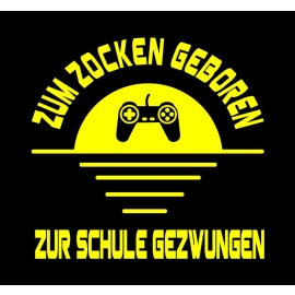 ZUM ZOCKEN GEBOREN - ZUR SCHULE GEZWUNGEN ! Hoodie Sweatshirt mit Kapuze Gr. 116 128 140 152 164 cm