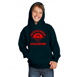 ZUM ZOCKEN GEBOREN - ZUR SCHULE GEZWUNGEN ! Hoodie Sweatshirt mit Kapuze Gr. 116 128 140 152 164 cm