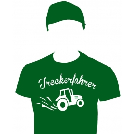 Treckerfahrer Kostüm Landwirt Set T-Shirt, Cap Dunkelgrün S M L XL XXL 3XL 4XL 5XL und Kinderkostüm 104 116 128 140 152 164cm