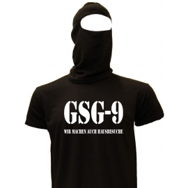 GSG 9 Hausbesuche Kostüm EINSATZKOMMANDO Set Sturmhaube + T-Shirt oder Kapuzensweatshirt schwarz S M L XL XXL 3XL 4XL 5XL und Kinderkostüm 104 116 128 140 152 164cm