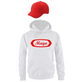 MAYO + KETCHUP Kostüm Imbiss Kombi t T-Shirt oder Hoodie + Cap, Pommes Rot weiss Gr.S M L XL XXL 3XL 4XL 5XL und Kinderkostüm 104 116 128 140 152 164cm