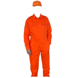 Los Angeles County Jail Knast Set Overal + Cap Orange S M L XL XXL 3XL 4XL 5XL Kostüm Karneval Fasching